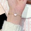 Pink Apple Natural Shell Bracelet, Sweet Elegant Daily Fashion Hand Ornament