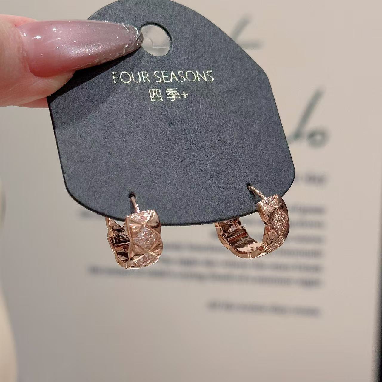 Square Plaid Pattern Ear Buckles, Micro Paved Zircon Geometric Earrings, Luxury Elegant Versatile Women Jewelry