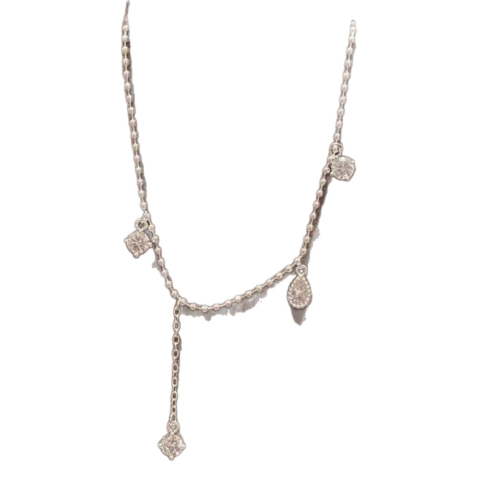 Teardrop Zircon Minimal Collarbone Necklace Luxury Women Jewelry