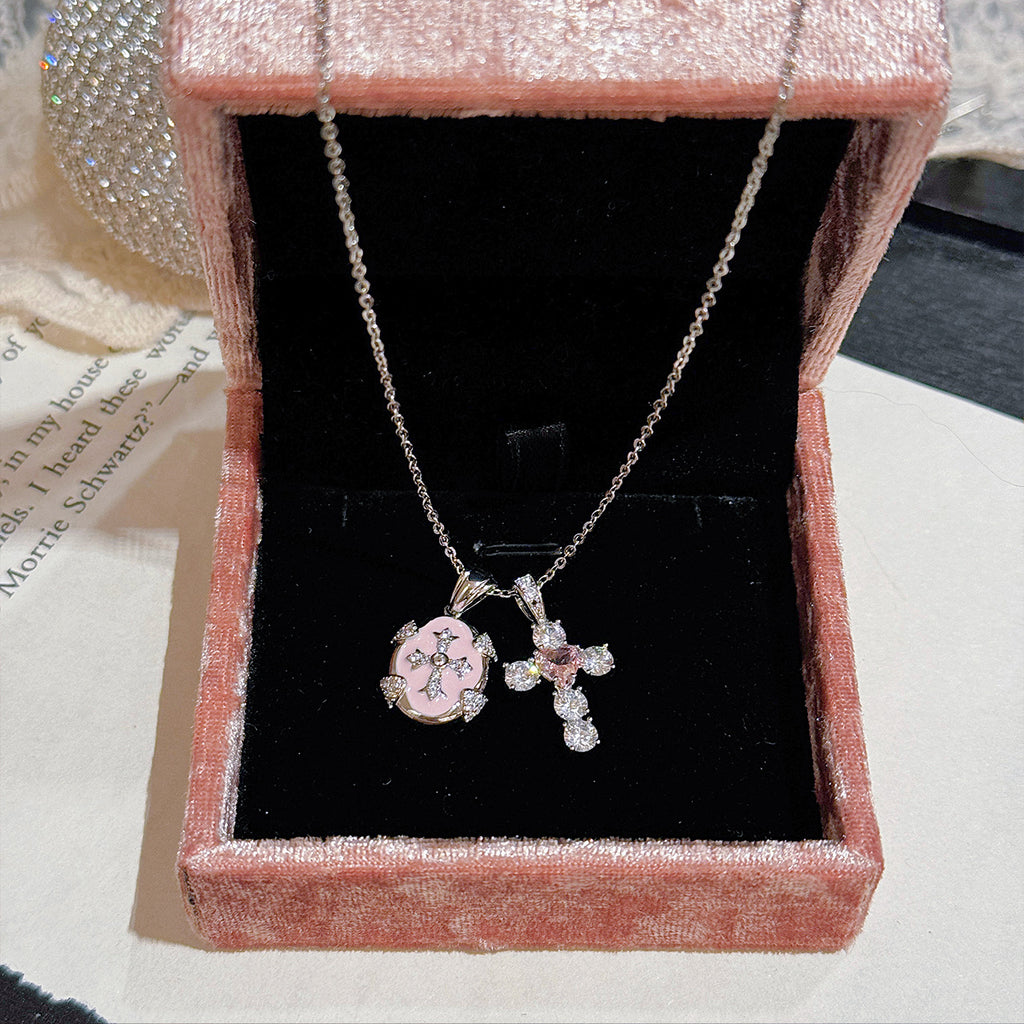 Vintage Cross Necklace Sweet Cool Style Elegant Dainty Clavicle Chain Fashion Jewelry for Girls
