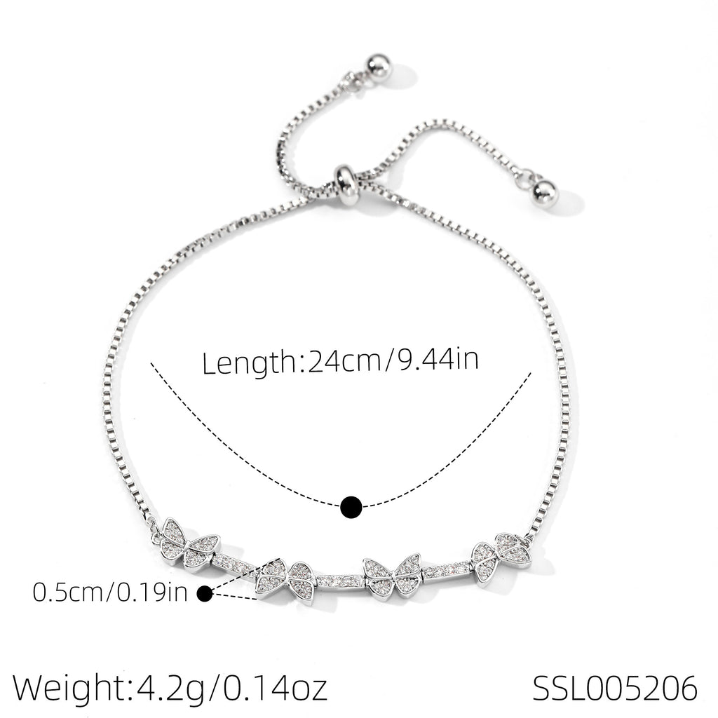 Four Seasons Charm Aquamarine Bracelet, Fashion Niche Sparkling Women Hand Jewelry, High-end Light Luxury Wrist Chain