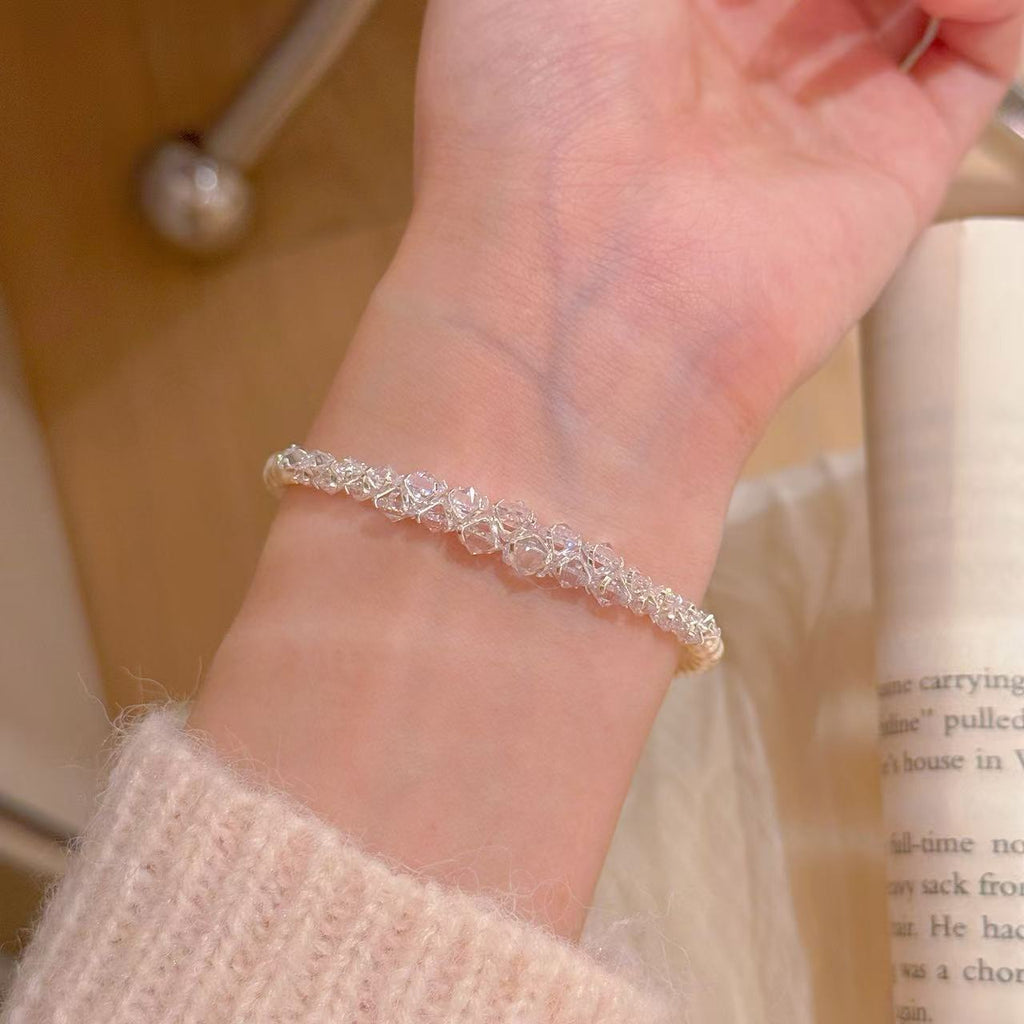 Pearl Bracelet Spliced Design Luxury Elegant Bracelets, All-match Delicate Hand Jewelry Gift for Best Friend