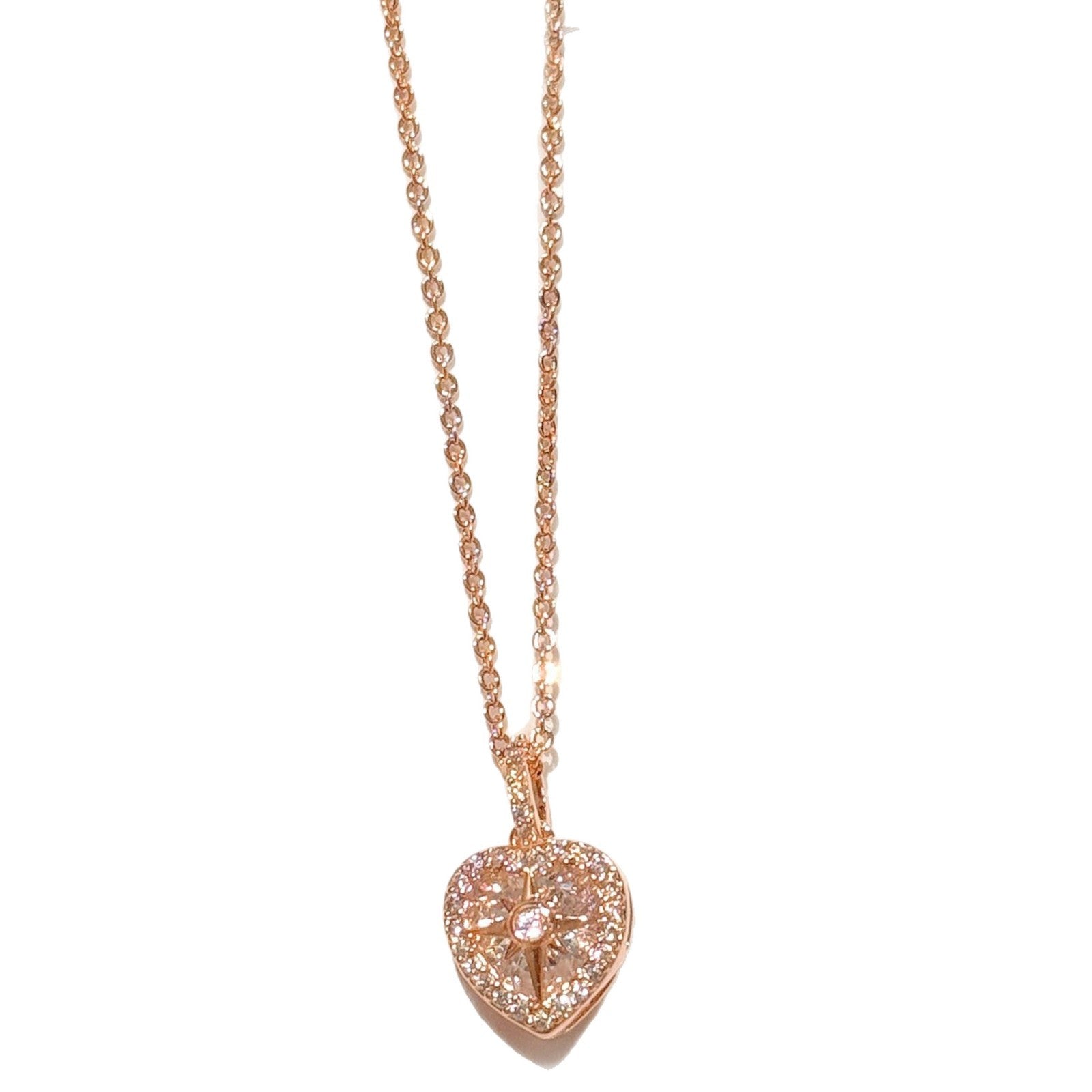 Korean Japanese Style Heart Zircon Necklace, Full Diamond Heart Pendant Clavicle Chain, Minimalist INS Elegant Jewelry