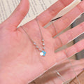 Blue Turquoise Floral Pendant Necklace, Delicate Premium Fashion Accessories, Daily Wear Clavicle Chain