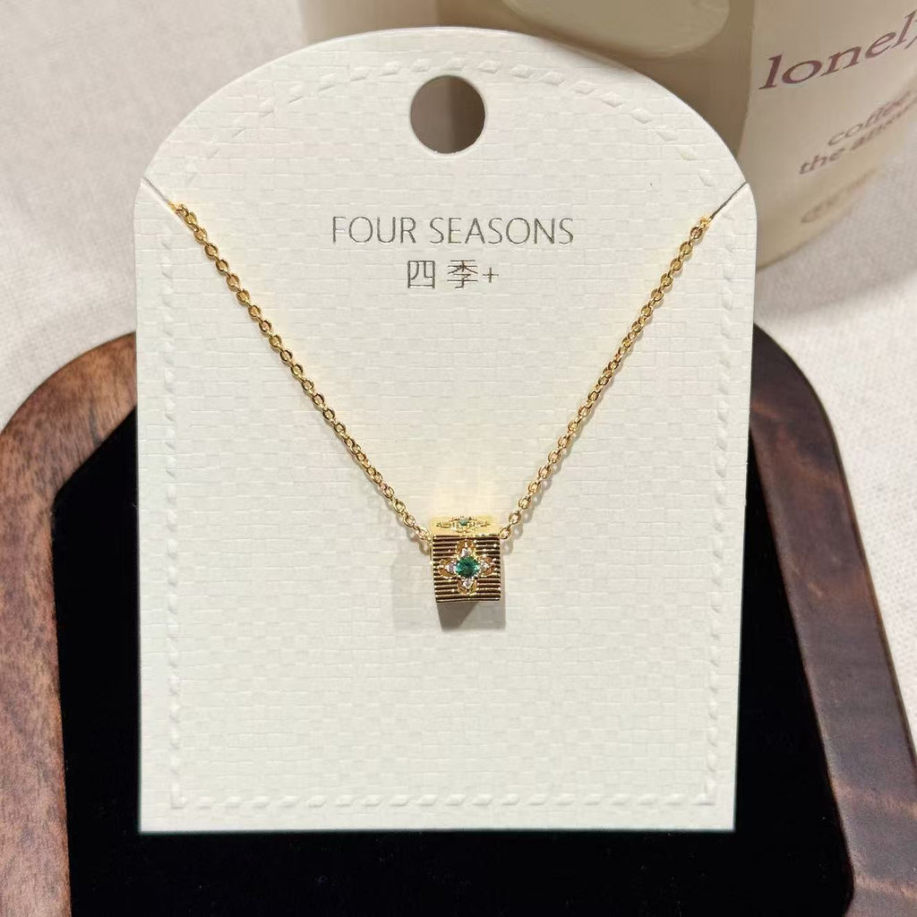 Golden Shovel Sand Gold Necklace, Non-fading Chinese Style Daily Neck Chain