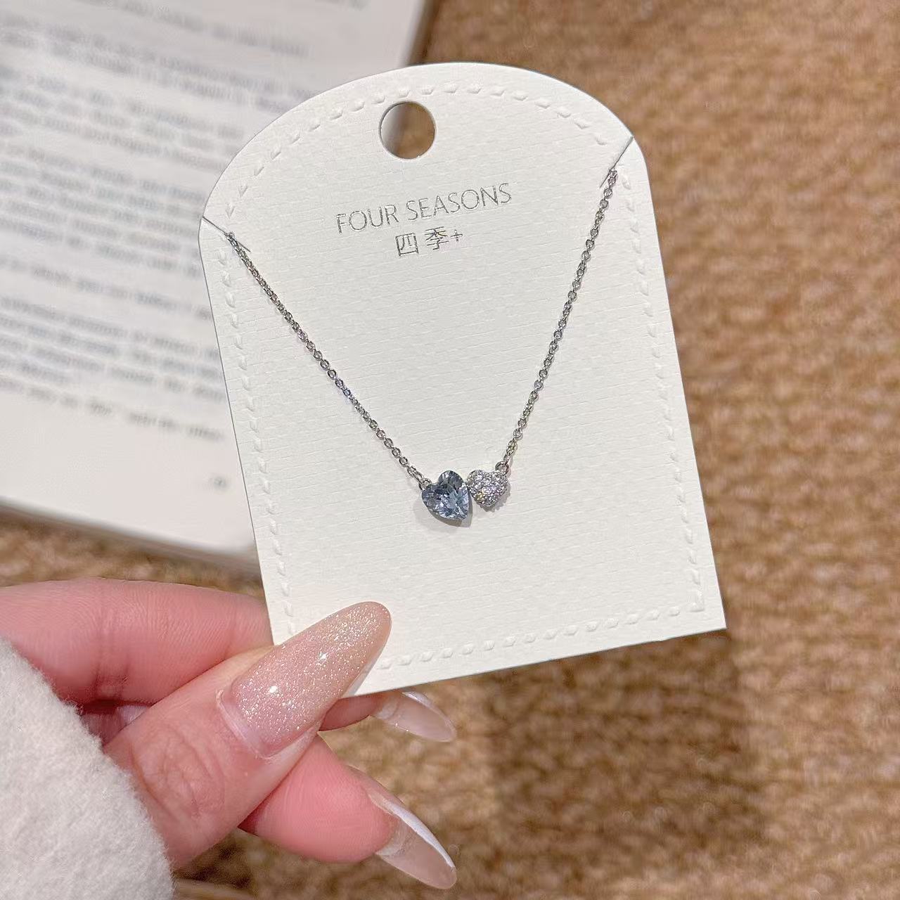Custom Korean Cold Style Pendant Necklace for Women, Niche Luxury Dainty Sweet Designer Versatile Daily Clavicle Fine Jewelry