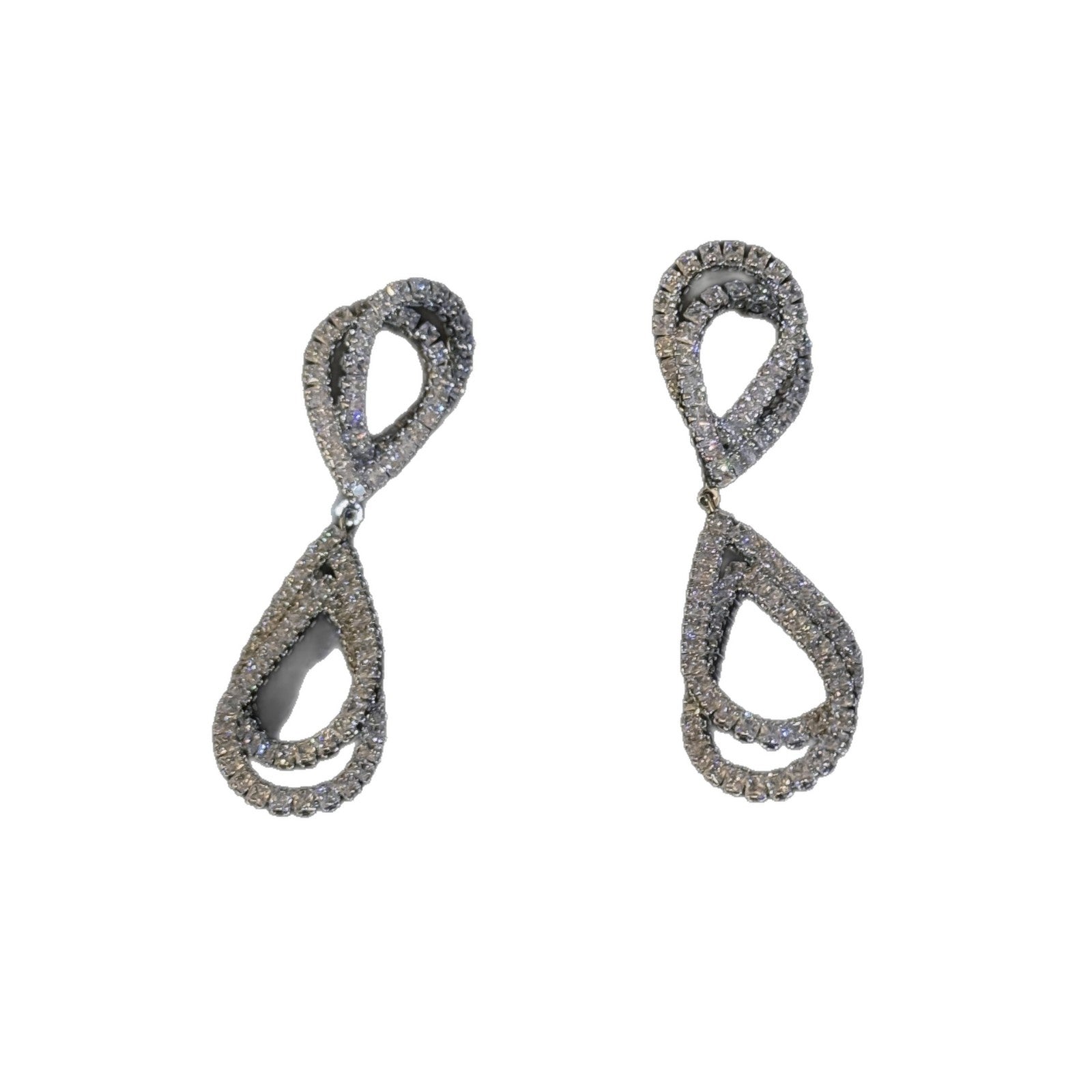 S925 Silver Multi Layer Teardrop Luxury Dangle Earrings Elegant Ladies Ear Studs