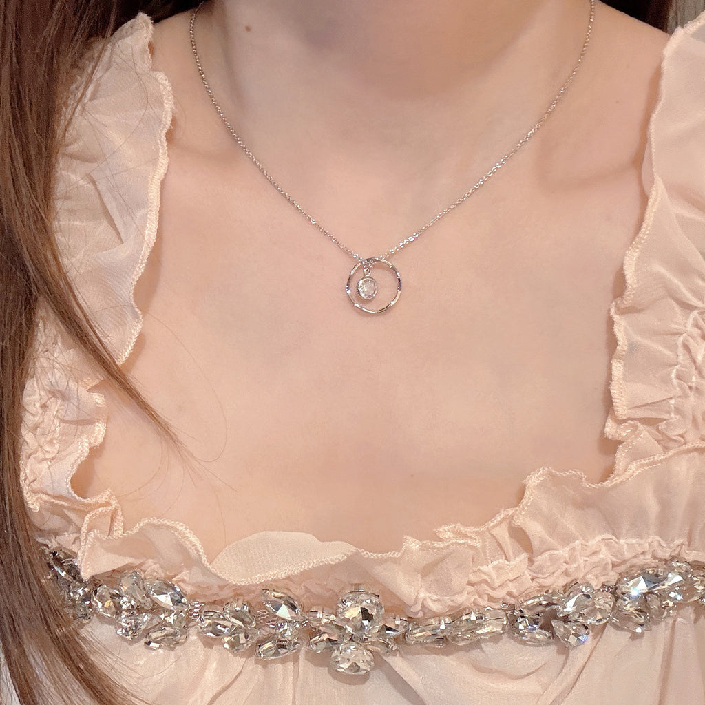 Elegant Minimal Round Hoop Clavicle Necklace Luxury Sweet Ladies Neck Chain