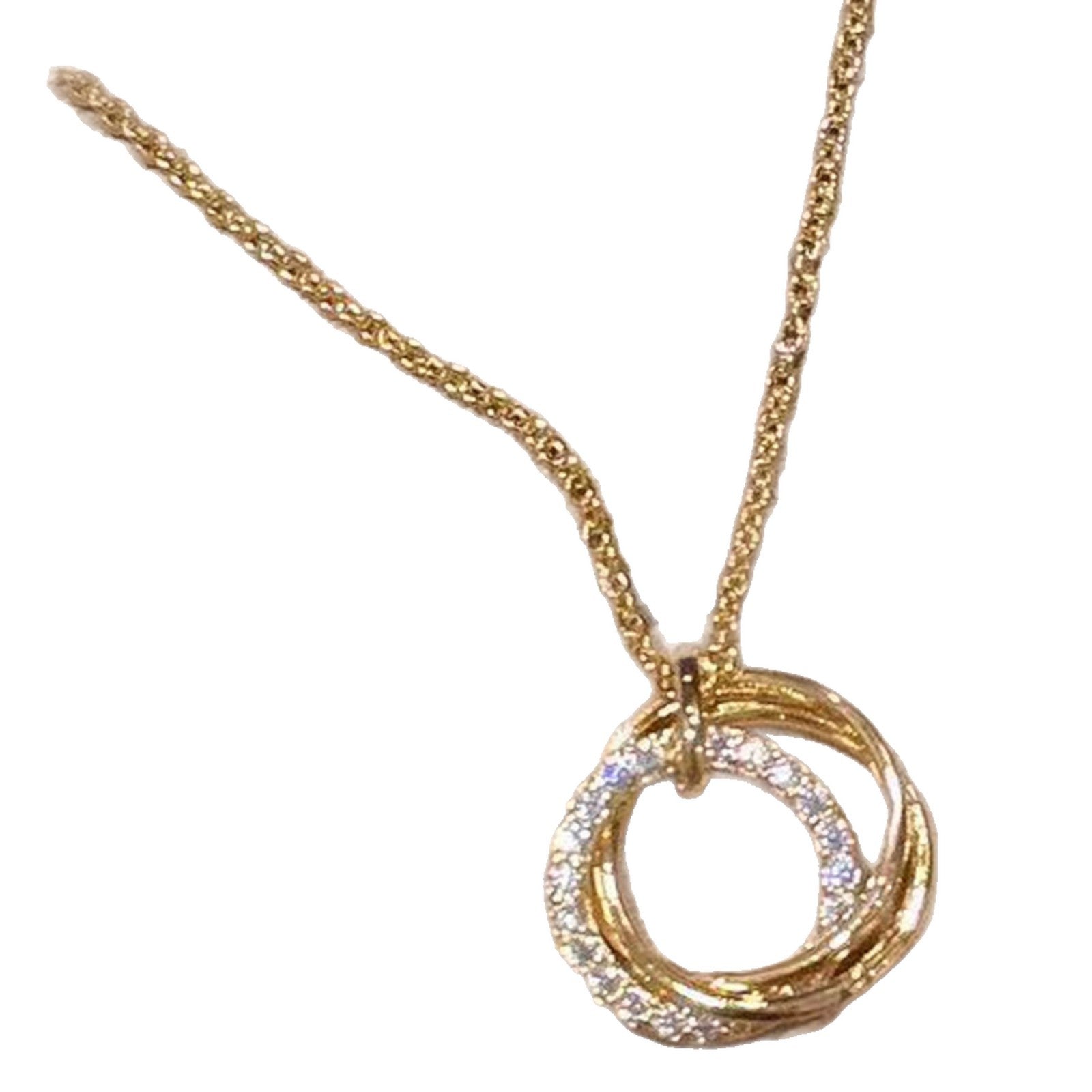 Double Ring Minimal Collarbone Necklace Korean Style Women Jewelry