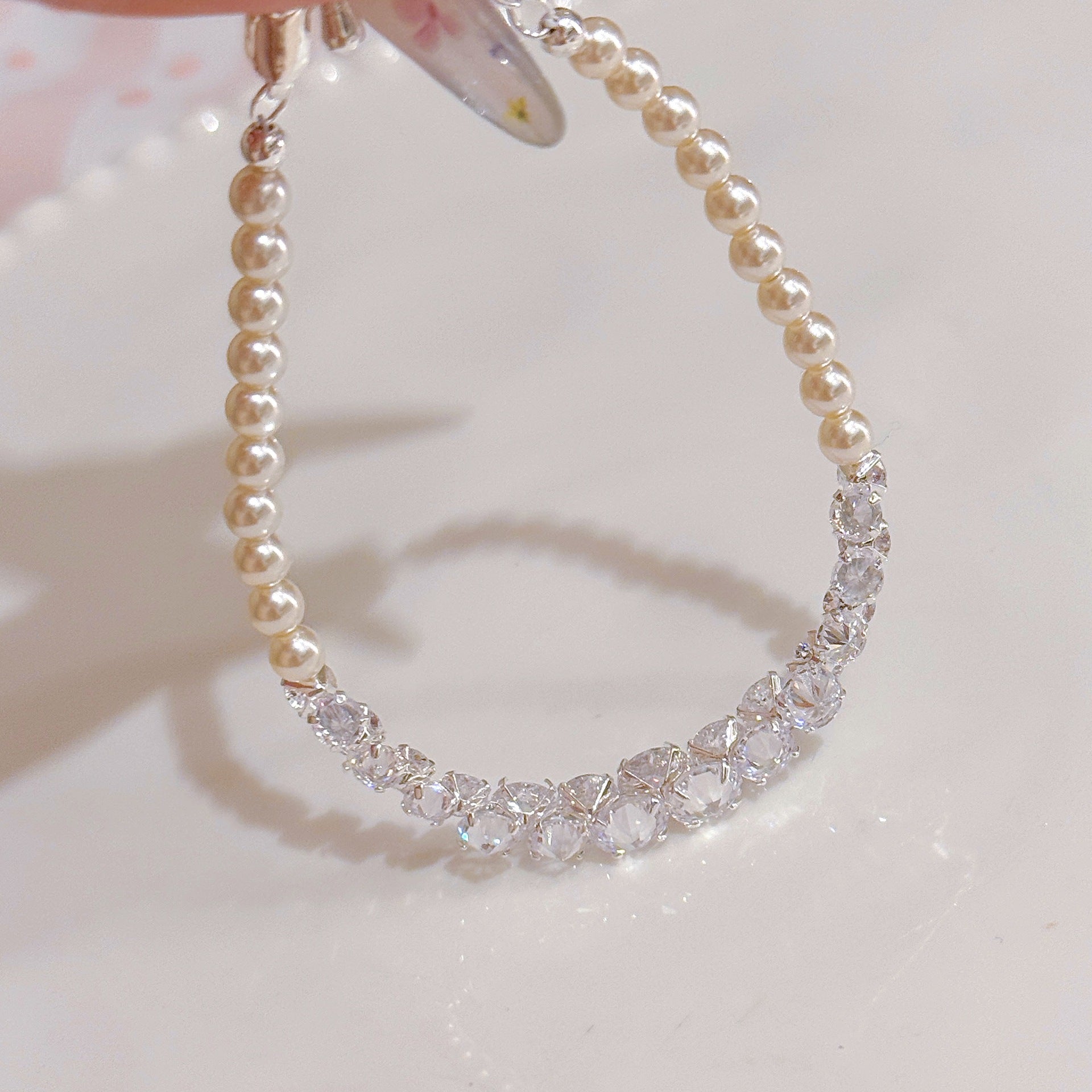 Pearl Bracelet Spliced Design Luxury Elegant Bracelets, All-match Delicate Hand Jewelry Gift for Best Friend