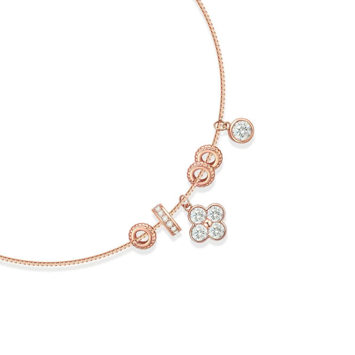 Minimalist Flower Necklace, Shiny Zircon Clavicle Chain, Luxury Niche Elegant All-match Daily Pendant Necklace