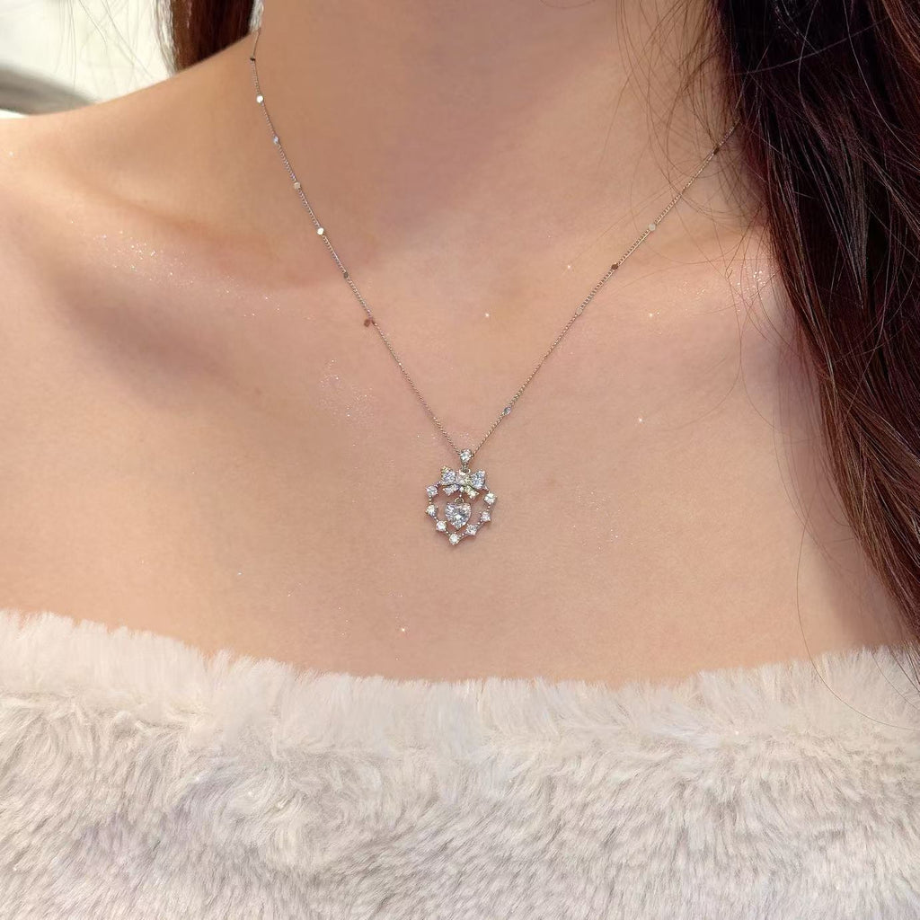 Butterfly Tassel Necklace, Star Moon Zircon Clavicle Chain, Elegant Minimalist Jewelry