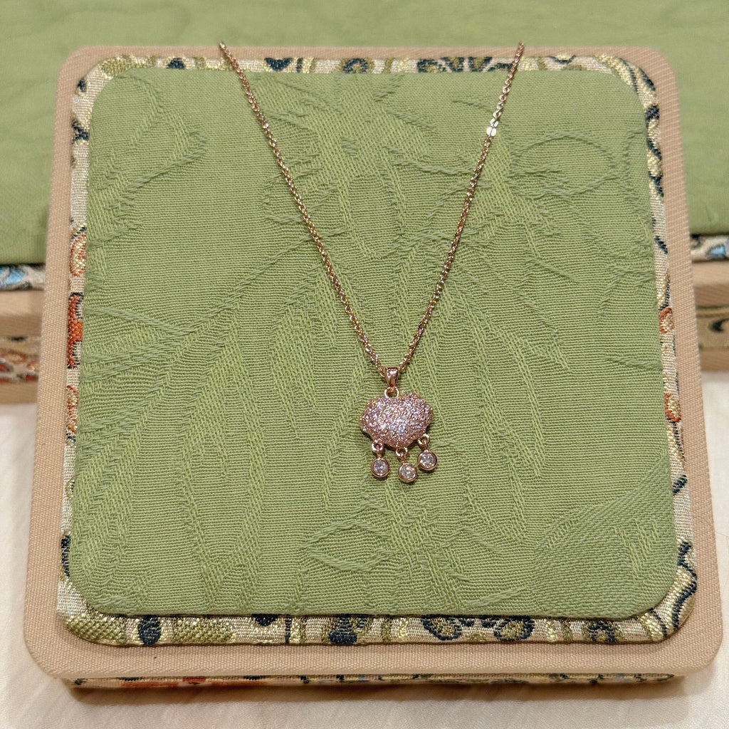 Vintage Gourd Peace Lock Necklace, Chinese Style Ginkgo Leaf Necklace, Zodiac Year Elegant Exquisite National Trend Jewelry for Women