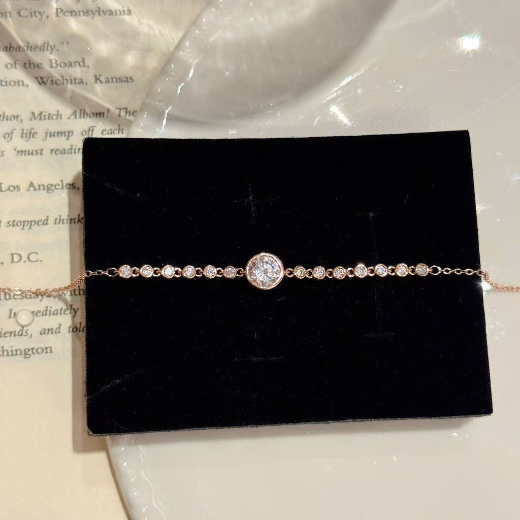 Geometric Round Link Bracelet, Minimalist Niche Luxury Bangle, Dainty All-match Daily Fashion Jewelry