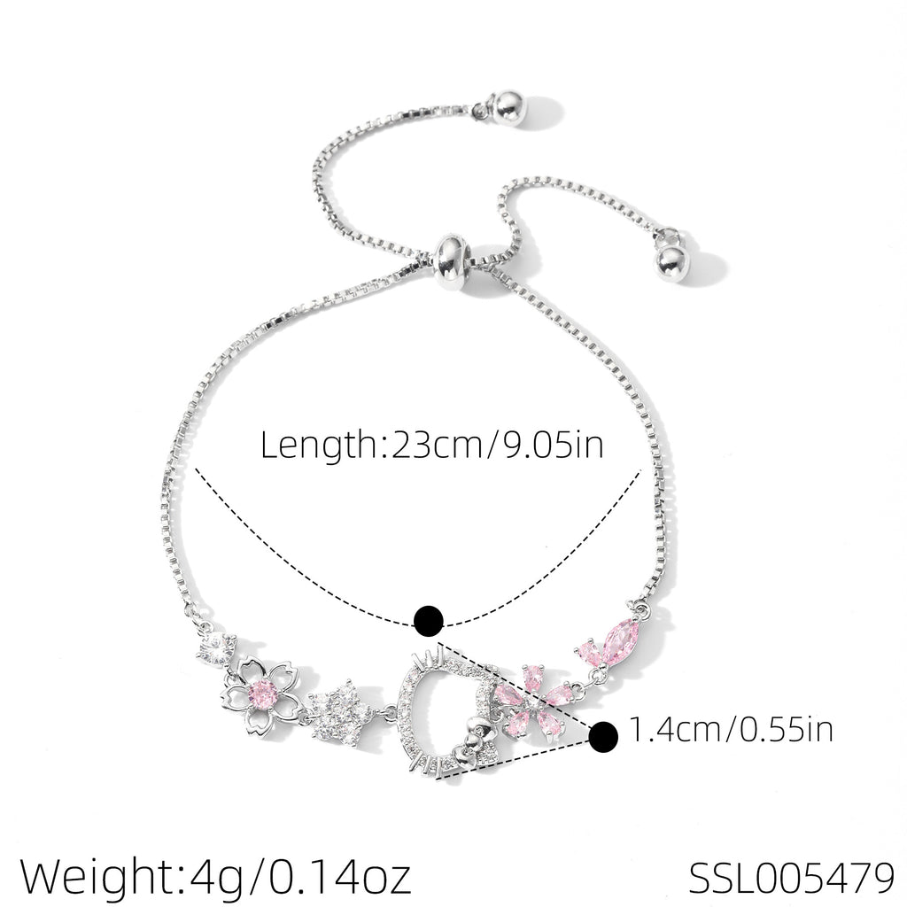 Four Seasons Charm Aquamarine Bracelet, Fashion Niche Sparkling Women Hand Jewelry, High-end Light Luxury Wrist Chain