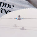 Saturn Heart Zircon Bracelet, Luxury Niche Vivienne Style Punk Hand Jewelry for Women