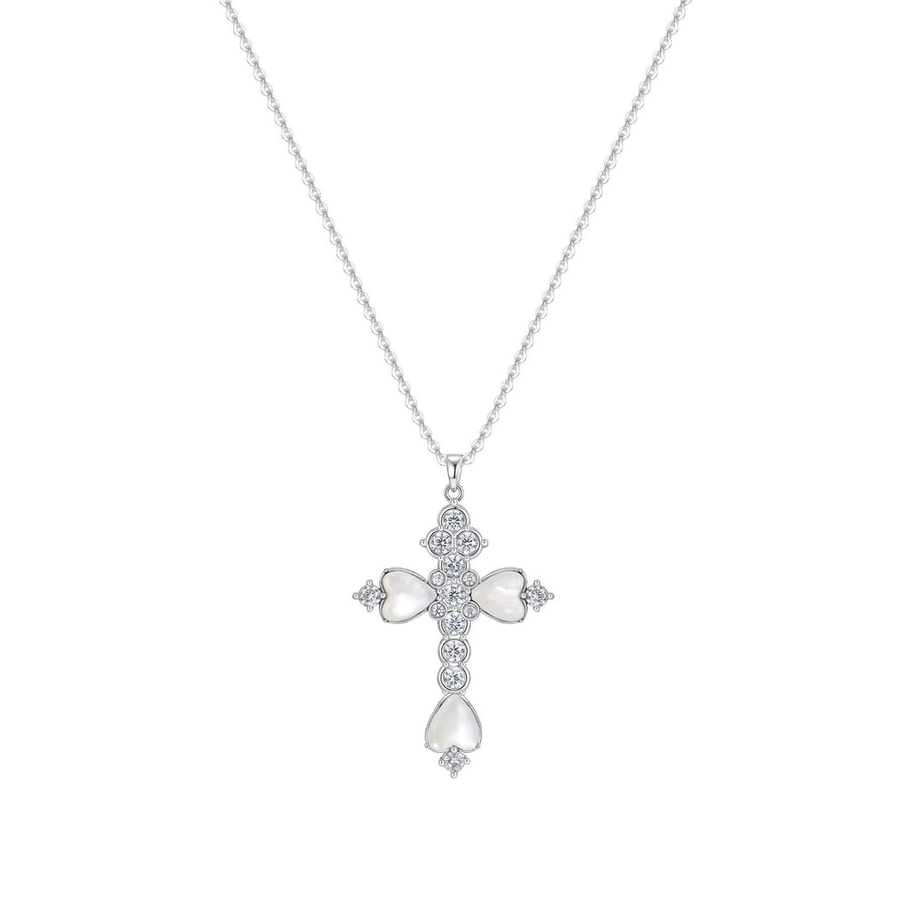 Vintage Cross Pendant Necklace, Elegant Luxury Daily Fashion Neck Jewelry