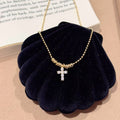 Classic Cross Pendant Necklace for Women, Minimal Luxury Collarbone Chain, Popular INS European American Trendy Dainty Daily Neck Jewelry Hot Sale