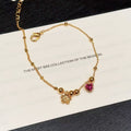 Heart Shape Sand Gold Bracelet, National Trend Luxury Hand Jewelry, Inlaid Natural Zircon Sweet Heart