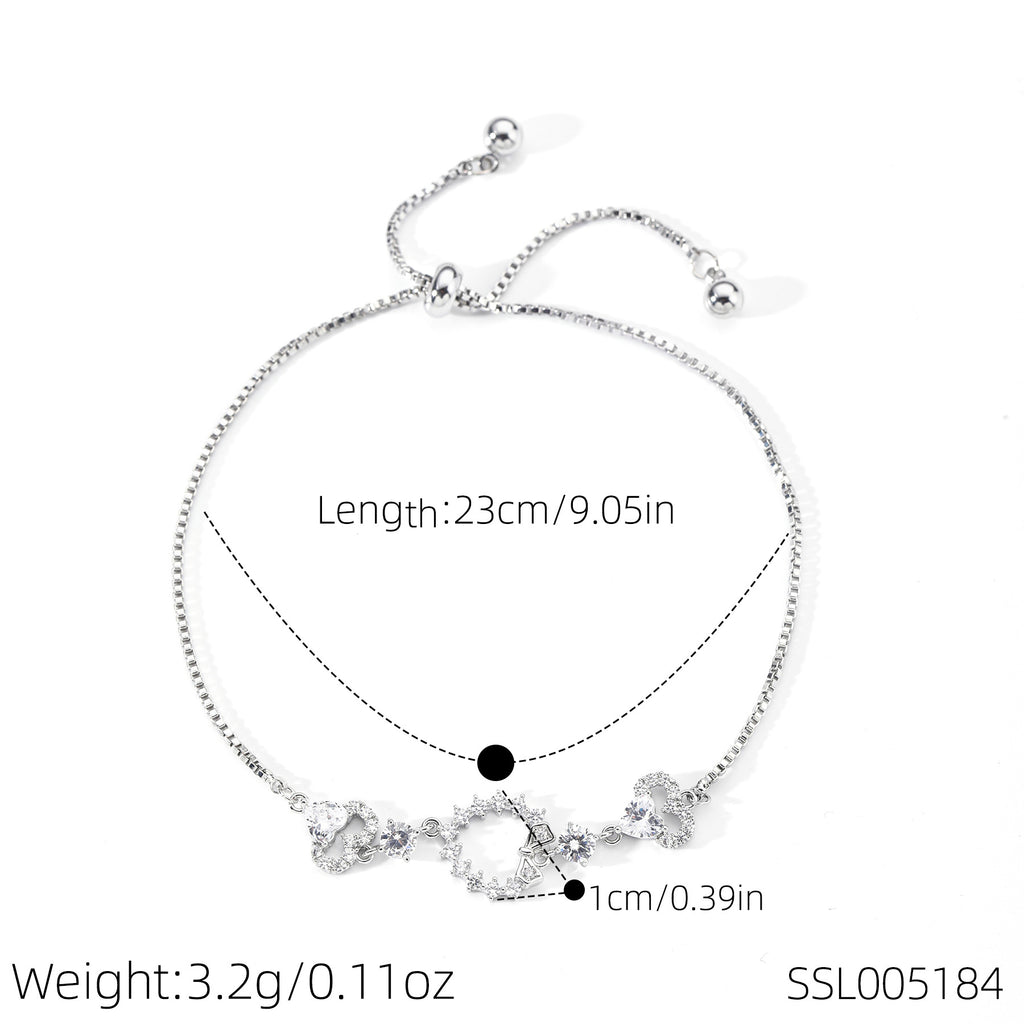 Four Seasons Charm Aquamarine Bracelet, Fashion Niche Sparkling Women Hand Jewelry, High-end Light Luxury Wrist Chain