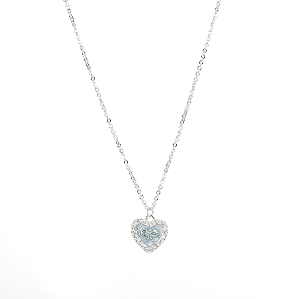 Korean Heart Pendant Necklace, Elegant Dainty Clavicle Chain for Women