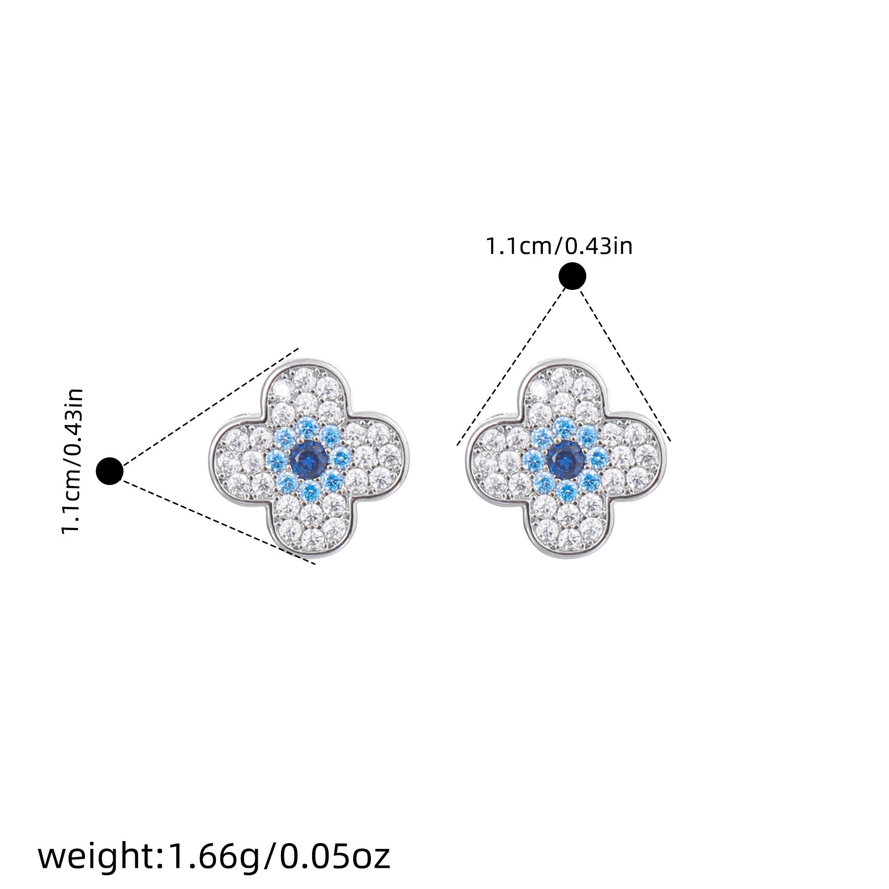 Elegant Four Leaf Flower Earrings, Luxury Delicate Floral Studs, Fashion Silver Ear Accessories for Daily Wear