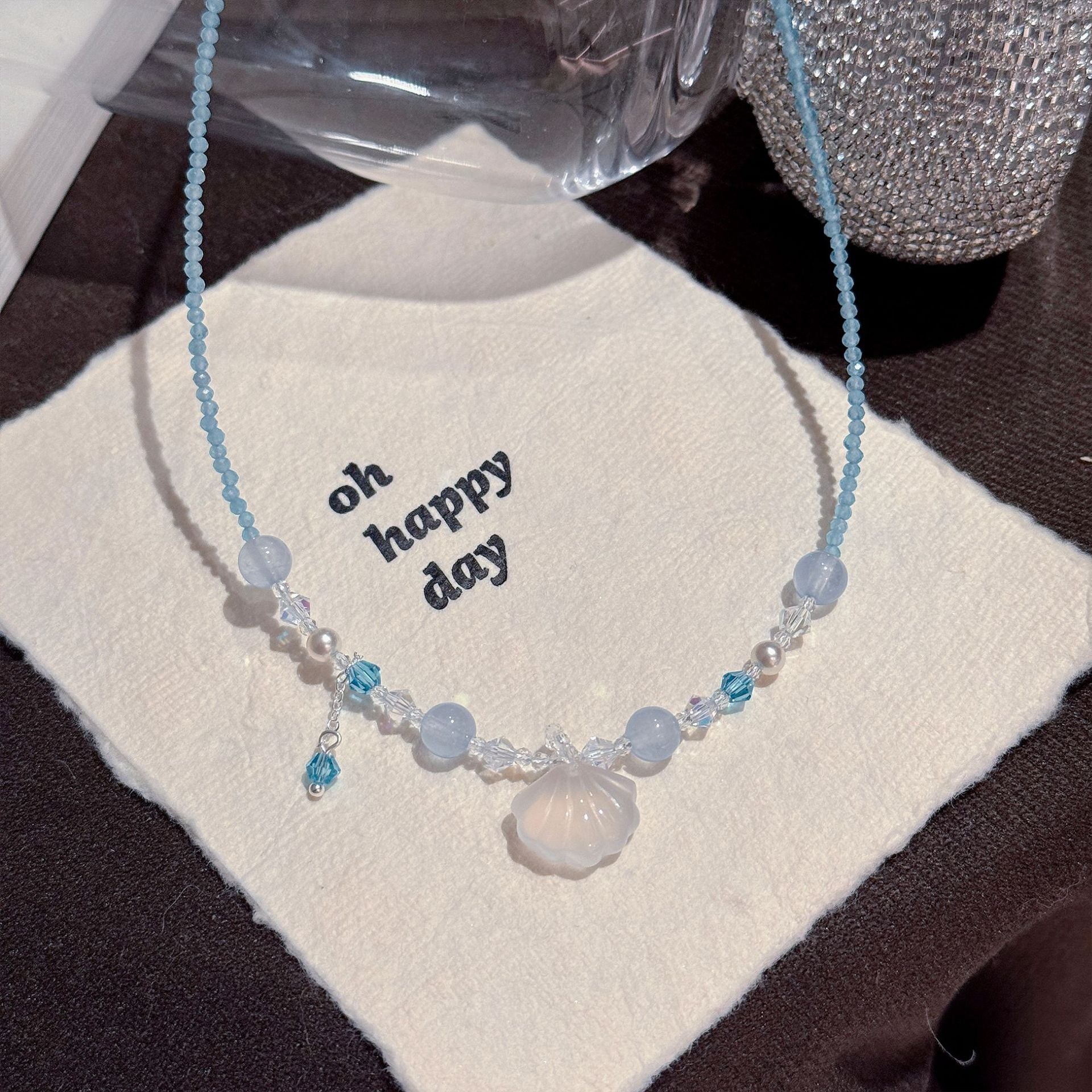 Women Chalcedony Shell Necklace, High Grade Atmospheric Elegant All-match Daily Wear Fashion Neck Ornament