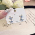 S925 Silver Elegant Bow Knot Minimal Stud Earrings Ladies Daily Earring