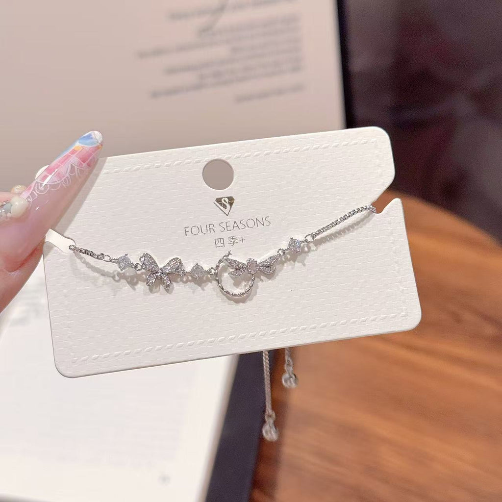 Korea Dongdaemun Butterfly Dragonfly Bracelet, Luxury Zircon Fashion Wrist Jewelry, Delicate Niche All-match Bracelets