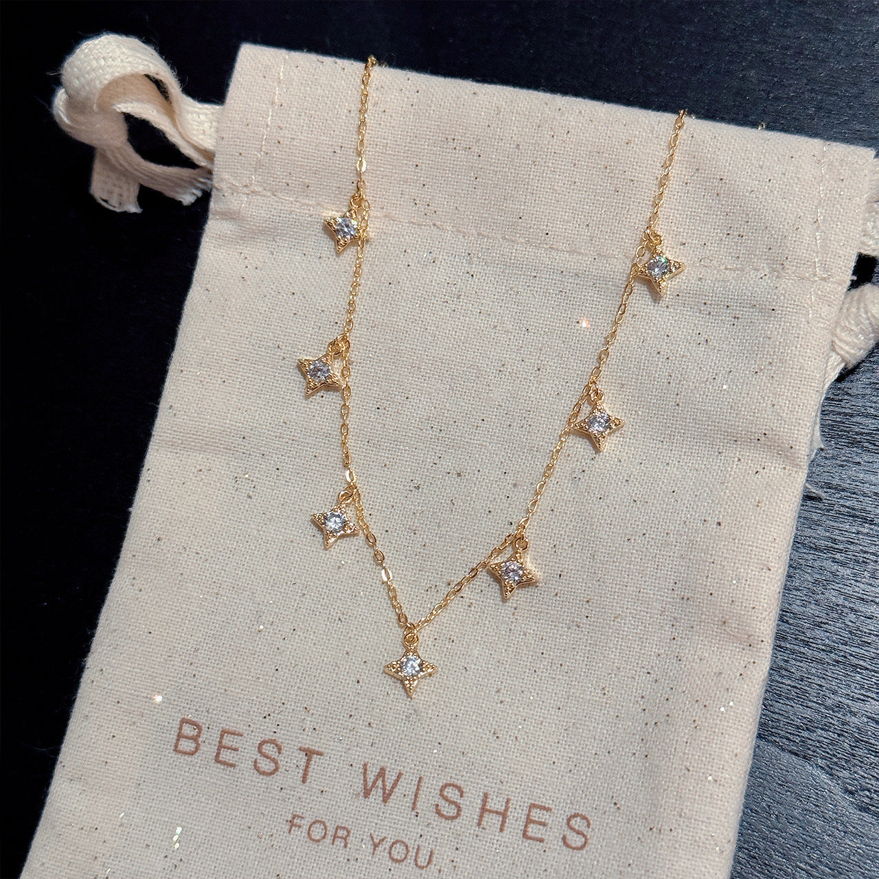 Four-pointed Star Pendant Necklace, Niche Luxury Cool Tone Clavicle Chain, Dainty Elegant Daily All-match Necklace