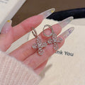 Vintage Hollow Cross Hoop Earrings, Luxury Minimalist Elegant Ear Studs, Fashion All-match High-grade Women Ear Jewelry