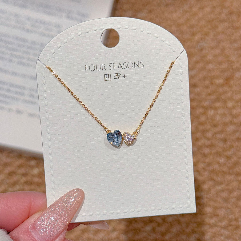 Custom Korean Cold Style Pendant Necklace for Women, Niche Luxury Dainty Sweet Designer Versatile Daily Clavicle Fine Jewelry