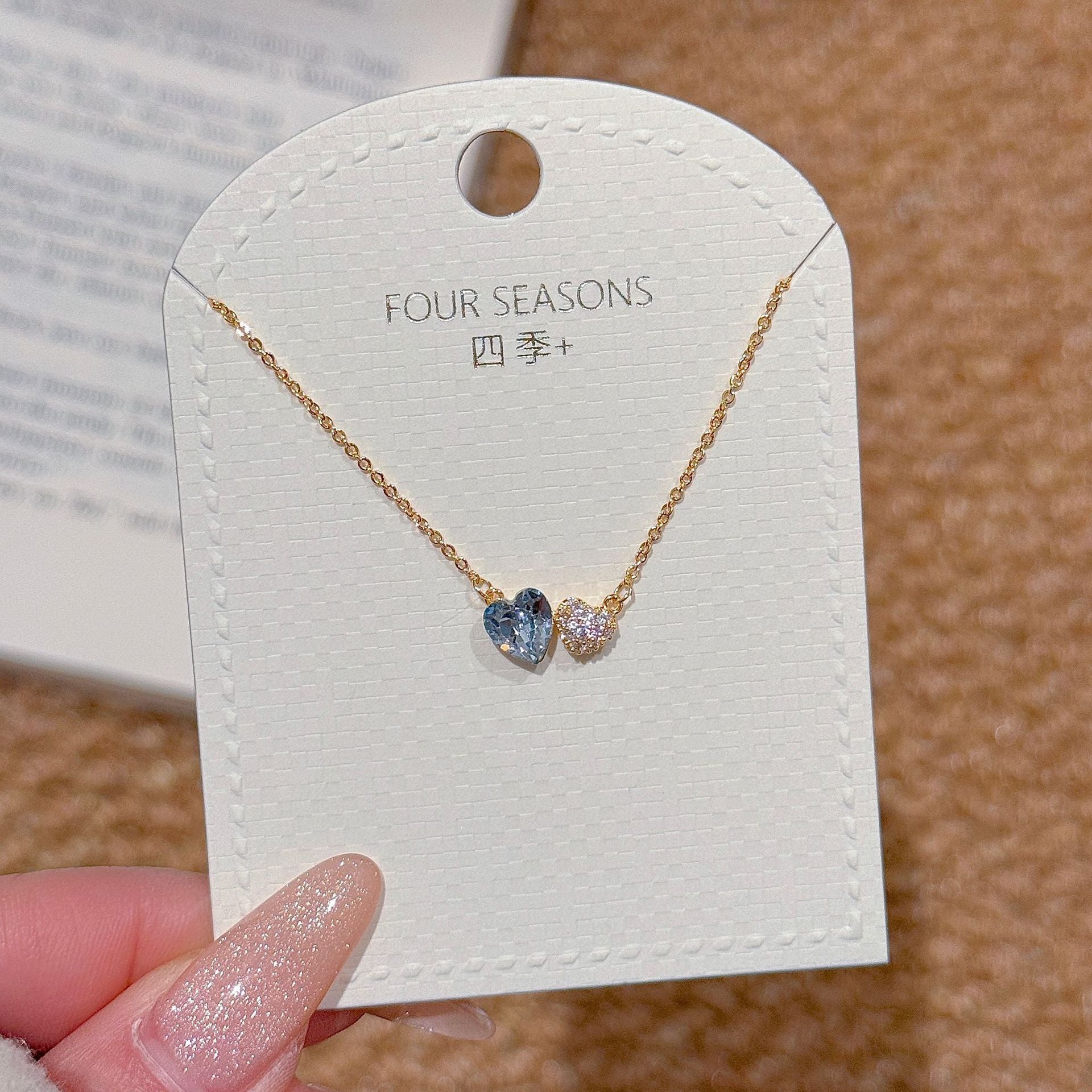 Custom Korean Cold Style Pendant Necklace for Women, Niche Luxury Dainty Sweet Designer Versatile Daily Clavicle Fine Jewelry