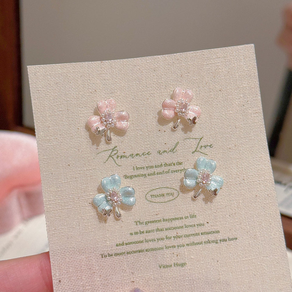Butterfly Pearl Stud Earrings, S925 Sterling Silver Posts, Fresh Sweet Luxury Dainty All-match Earrings for Women