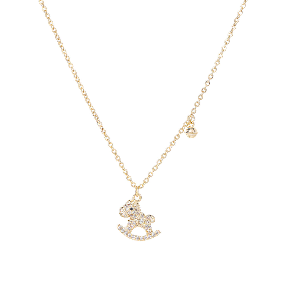 Lucky Horse Pendant Clavicle Chain, Natural Shell Zodiac Necklace, Stylish Versatile Neck Chain, Ideal Gift for Horse Zodiac