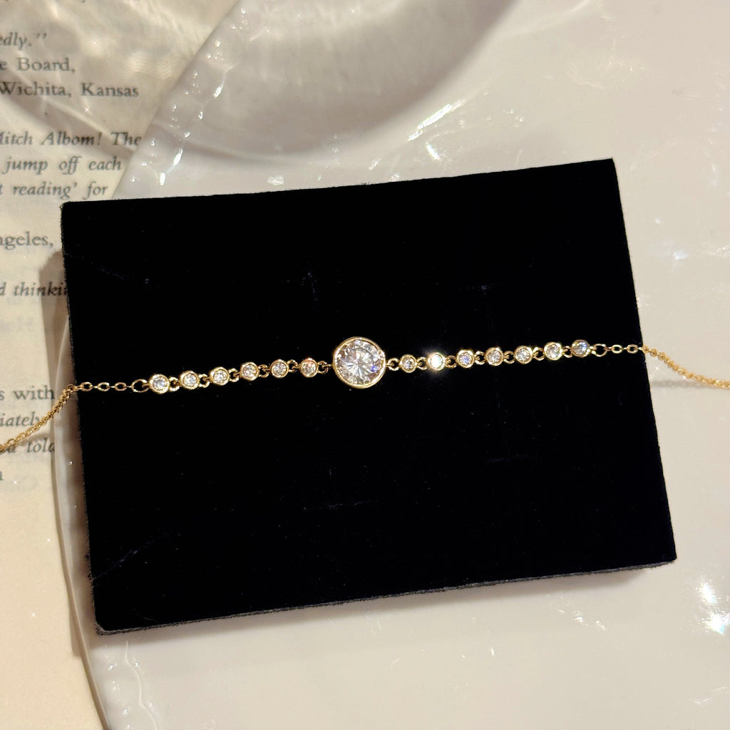 Geometric Round Link Bracelet, Minimalist Niche Luxury Bangle, Dainty All-match Daily Fashion Jewelry