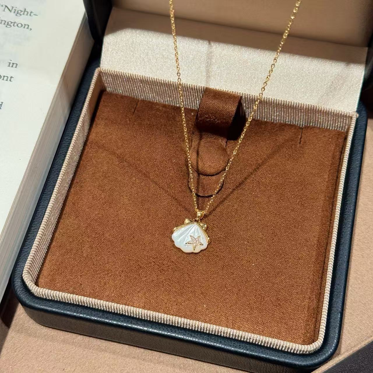 Cute Ocean Shell Clavicle Chain, Elegant Summer Luxury Daily Pendant