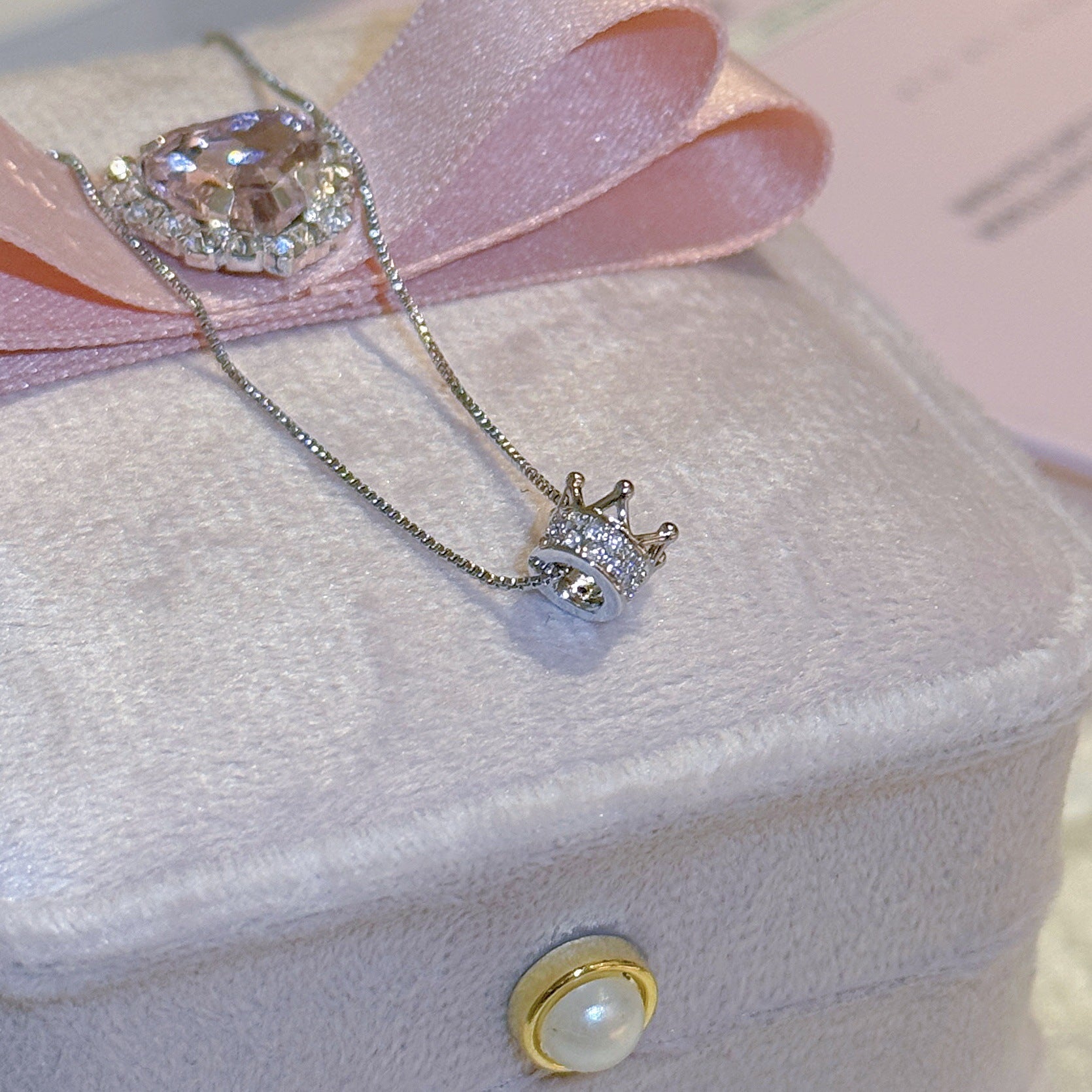 Luxury Shiny Crown Collarbone Necklace Elegant Women Jewelry