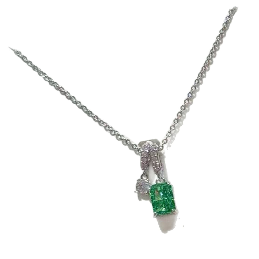Korean Japanese Popular Ice Cut Pendant Necklace for Women, Sweet Elegant Luxury Dainty Clavicle Chain Jewelry