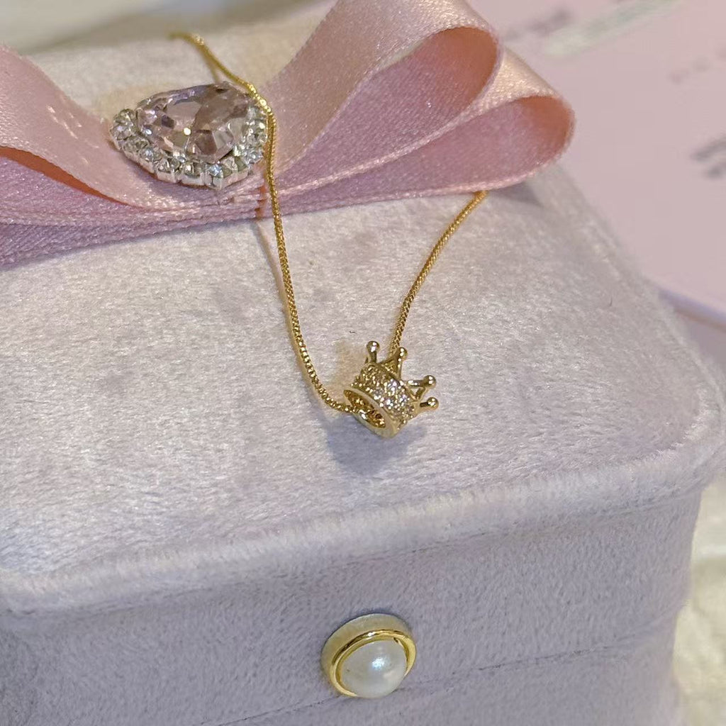 Luxury Shiny Crown Collarbone Necklace Elegant Women Jewelry