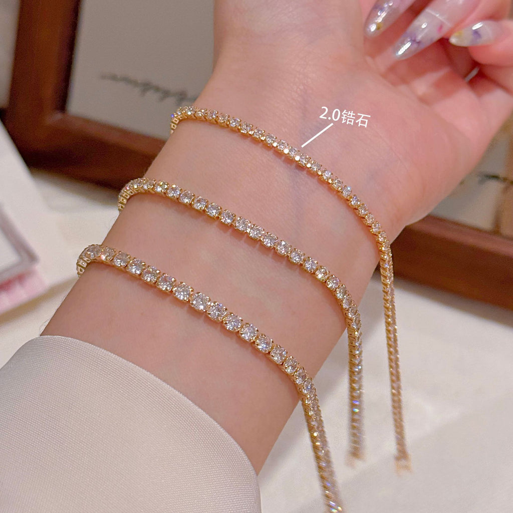 Sparkling Full Zircon Bracelet Luxury Minimalist Versatile Women Hand Jewelry