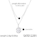 Luxury Vintage Oval Cubic Zirconia Pendant Necklace, Niche Upscale Dainty Elegant All-Match Choker Jewelry