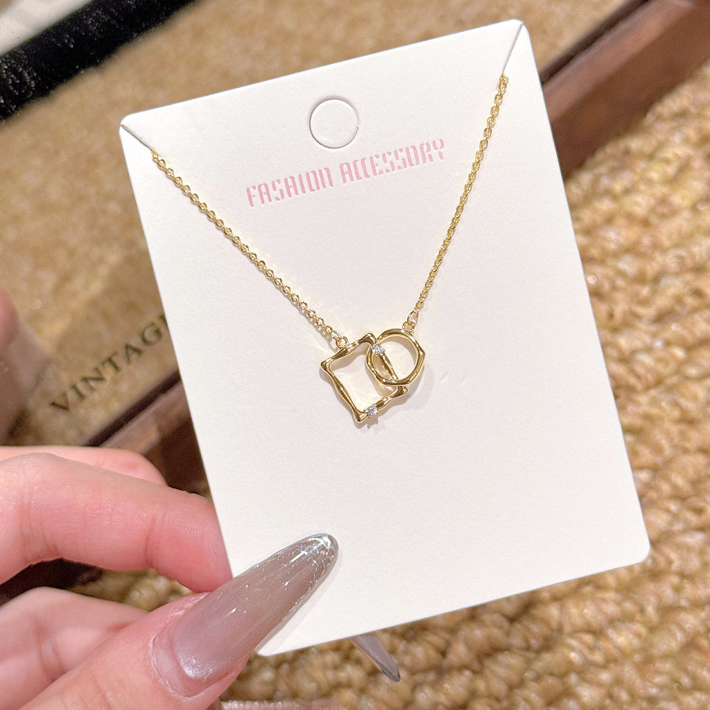 Gold Dainty Necklace Minimalist Luxury Clavicle Chain Elegant Fashion All-match Commute Jewelry Gifts for Girlfriend