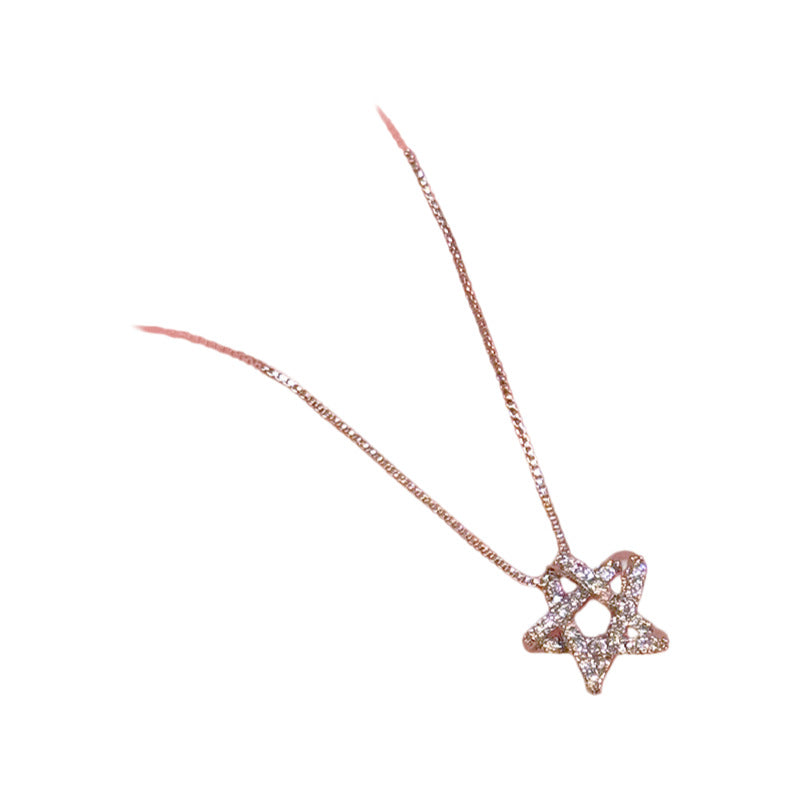 3D Star Pendant Necklace, Minimalist Niche Luxury Clavicle Chain, Dainty Elegant All-match Daily Necklace