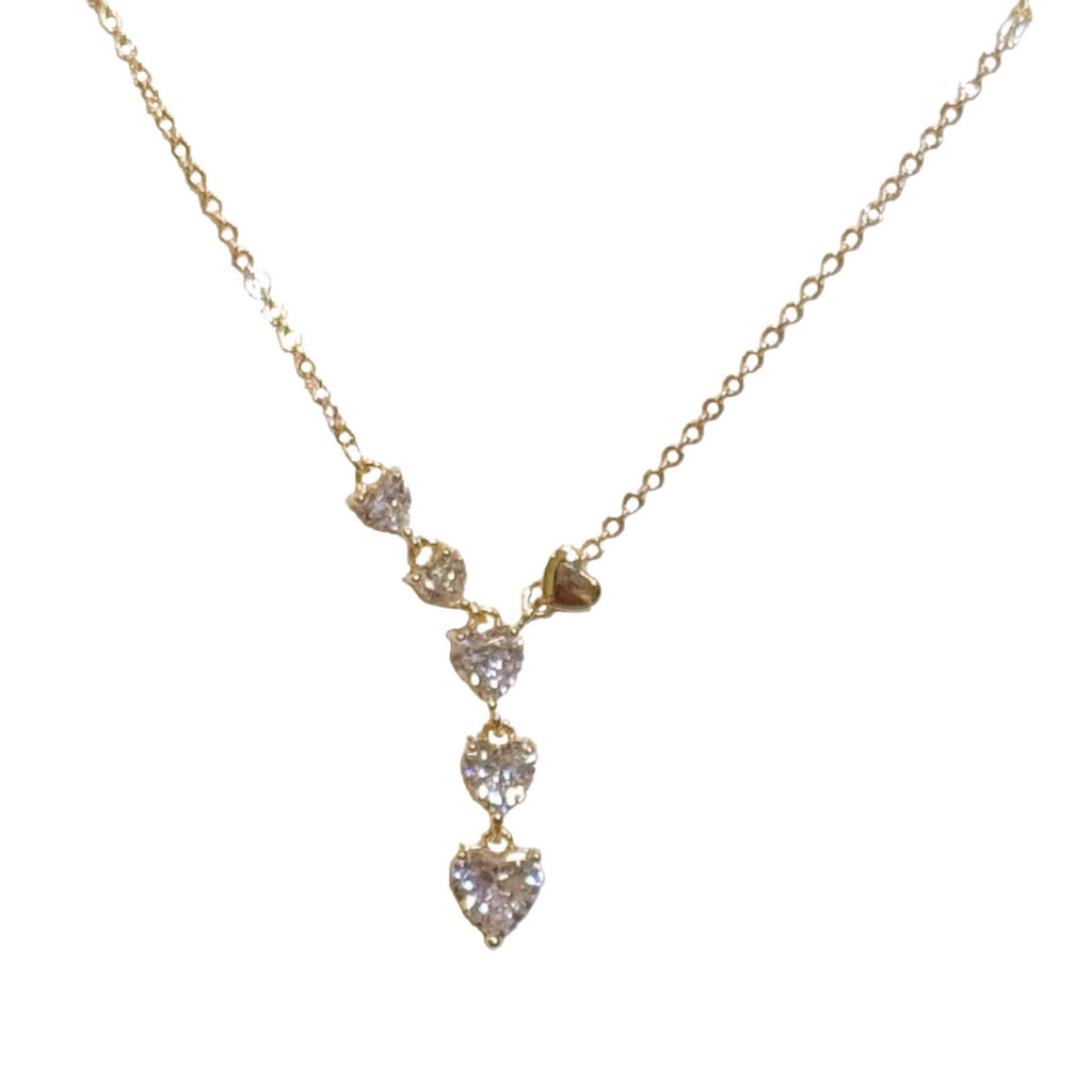 Heart Pendant Necklace for Women, Cubic Zirconia Dainty Luxury French Clavicle Chain, Minimalist All-match Jewelry