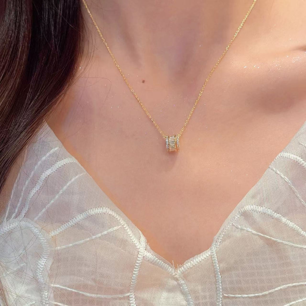 Classic Spiral Waist Pendant Necklace, Minimal Luxury Niche Clavicle Chain