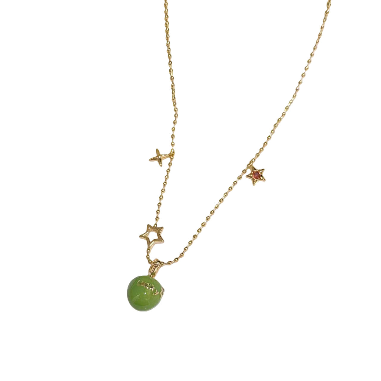 Apple Lucky Pendant Necklace, Minimalist Sweet Cool Luxury Dainty Zircon Clavicle Chain Jewelry for Women
