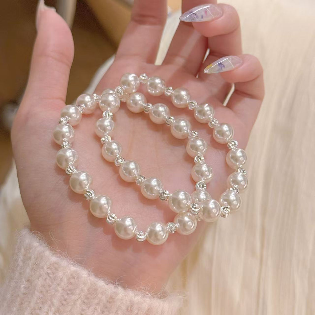 Women Classic Pearl Beaded Bracelets Chic Bow Design Niche High-end Fresh Sweet Delicate Versatile Daily Wrist Jewelry