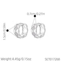 Square Plaid Pattern Ear Buckles, Micro Paved Zircon Geometric Earrings, Luxury Elegant Versatile Women Jewelry