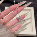 Luxury Designer Heart Collarbone Necklace Women Birthday Gift Jewelry